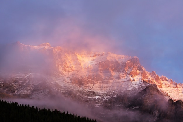 Picturesque mountain view in the Canadian Rockies in summer season