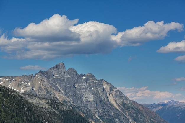 Picturesque mountain view in the Canadian Rockies in summer season