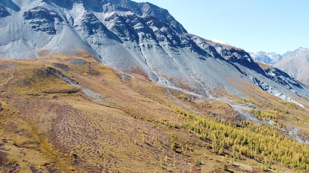 Picturesque mountains and meadows gorge view of the Yarloo valley stock photography Altai Mountains