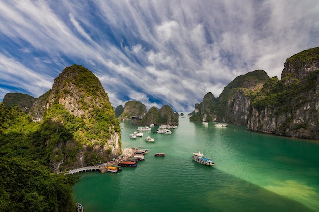 Picturesque sea landscape Ha Long Bay Vietnam