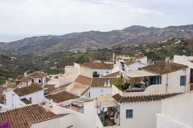 Picturesque town of Frigiliana located in mountainous region of Malaga, Costa del Sol, Spain