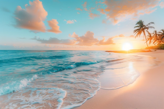 Picturesque Tropical Beach at Sunrise