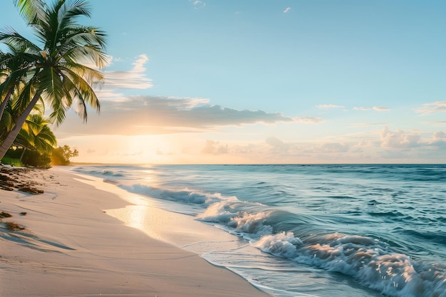 Picturesque Tropical Beach at Sunrise