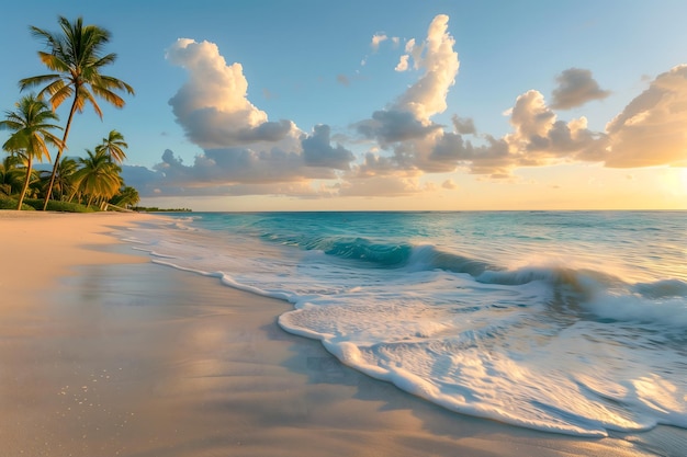 Picturesque Tropical Beach at Sunrise