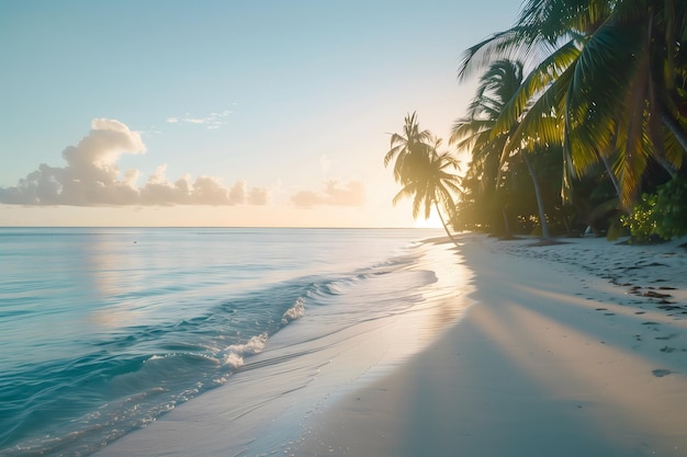 Picturesque Tropical Beach at Sunrise