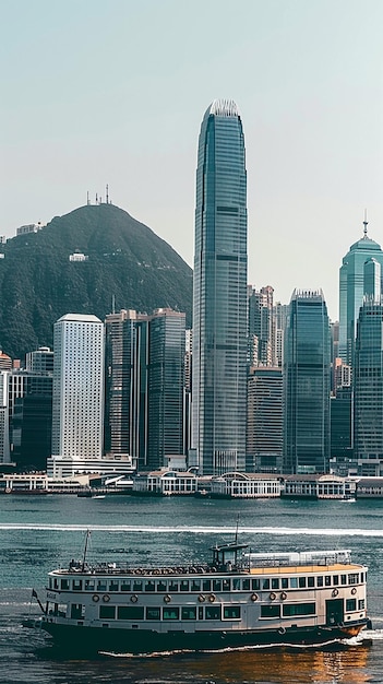 The picturesque Victoria Harbor in Hong Kong