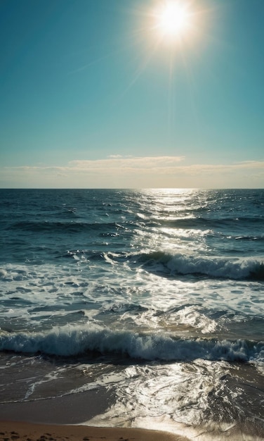 A picturesque view of the sea against the backdrop of the sky