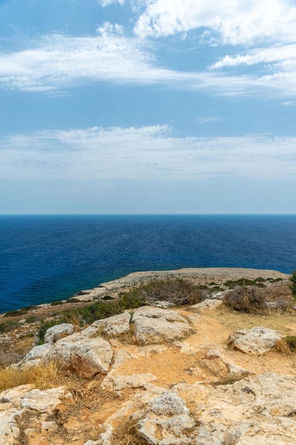 Picturesque views from the top of the mountain on the Mediterranean coast