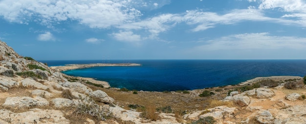 Picturesque views from the top of the mountain on the Mediterranean coast