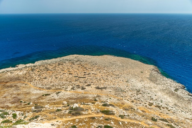 Picturesque views of the Mediterranean coast from the top of the mountain