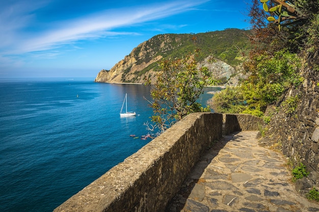 Photo picturesque waterfront pedestrian walkway monterosso al mare cinque terre italy