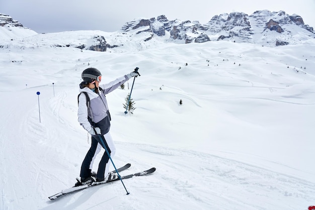 Picutre of woman on ski in Madonna di Campiglio