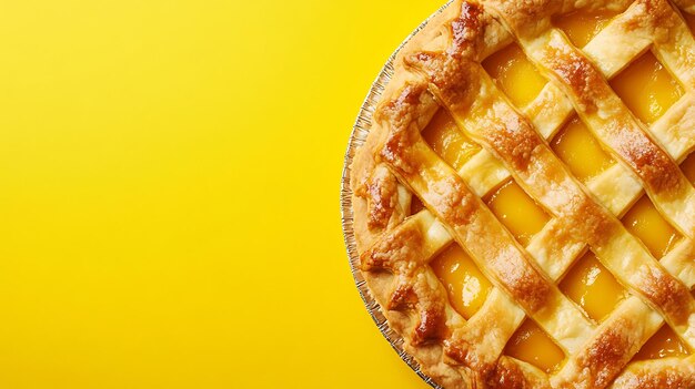 Photo a pie of waffles sits on a yellow table