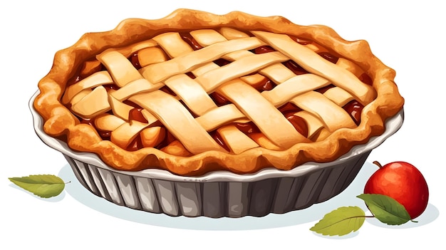 Photo a pie with a leaf on it is shown