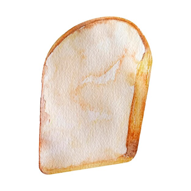 Piece of bread baking watercolor isolated element