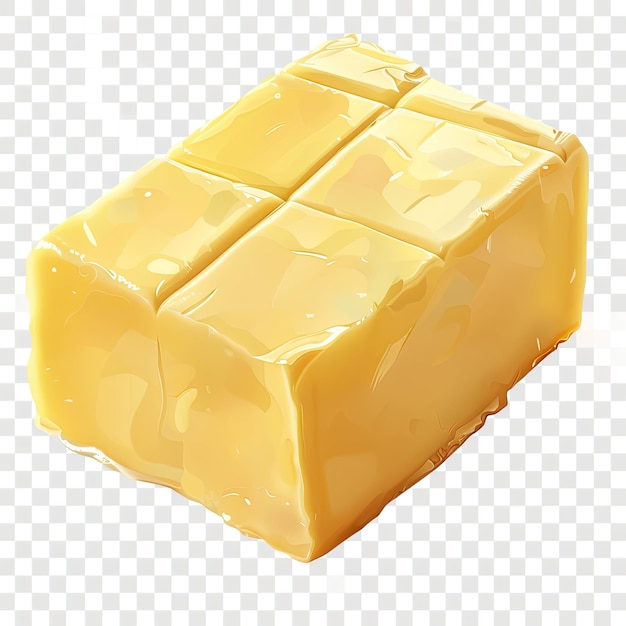 a piece of butter is shown on a transparent background