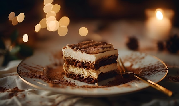 a piece of cake is on a plate with a fork