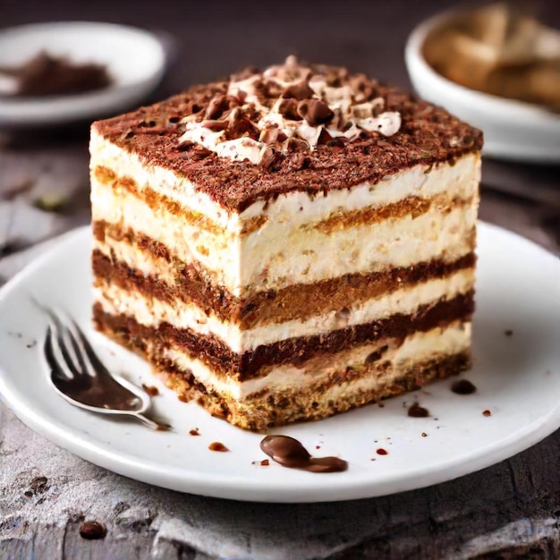 a piece of cake with chocolate icing and a fork on a plate