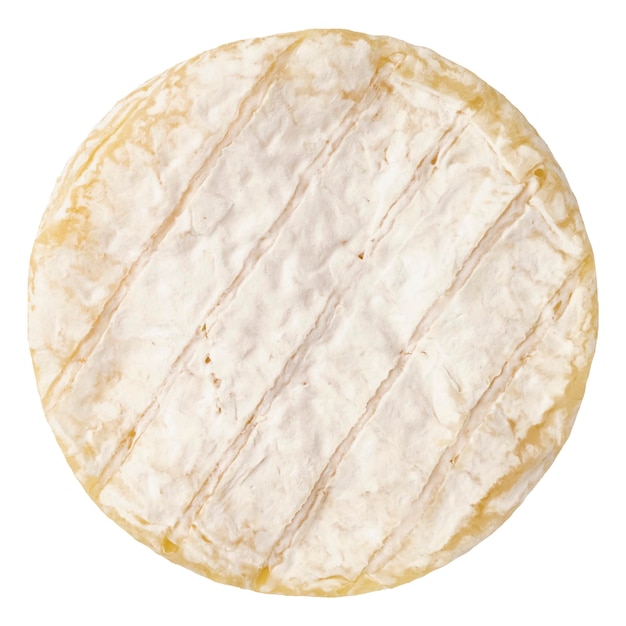 Piece of camembert isolated on white