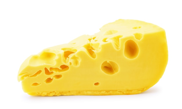 Piece of cheese isolated