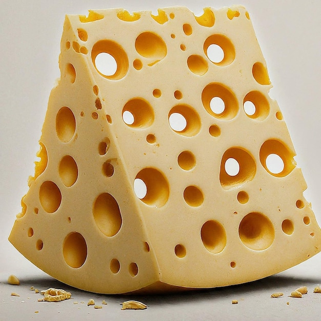 a piece of cheese that has holes in it