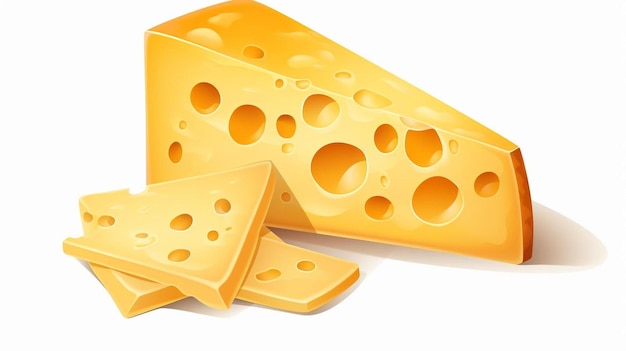 a piece of cheese with holes cut in half