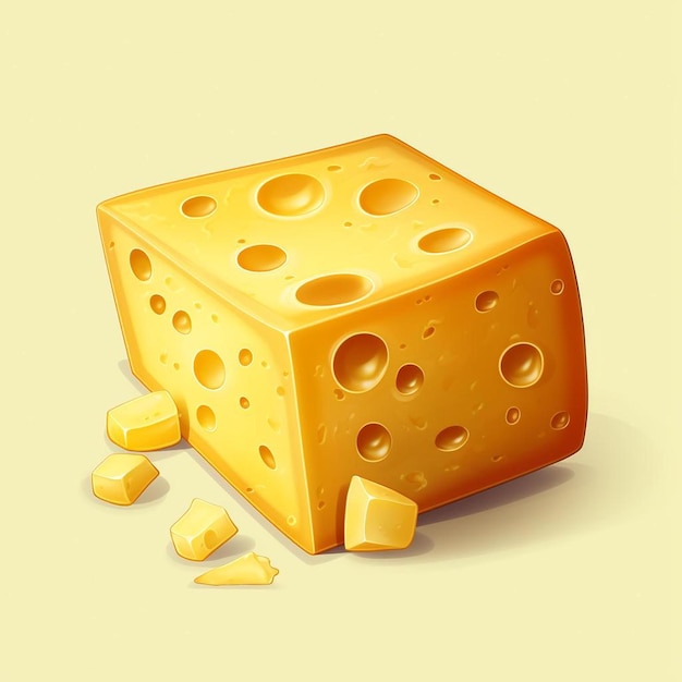 a piece of cheese with holes cut out of it