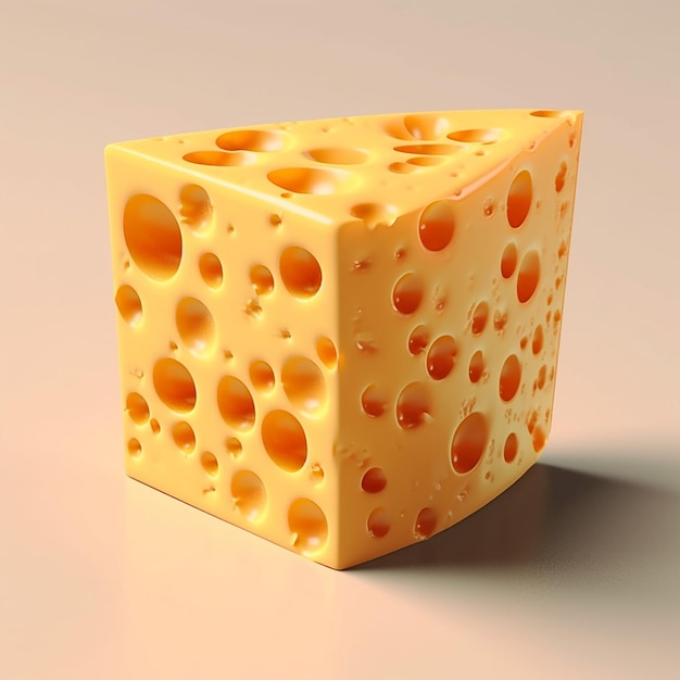 A piece of cheese with holes on it