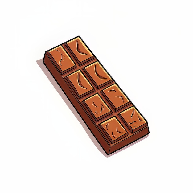 A piece of chocolate is on a white background.