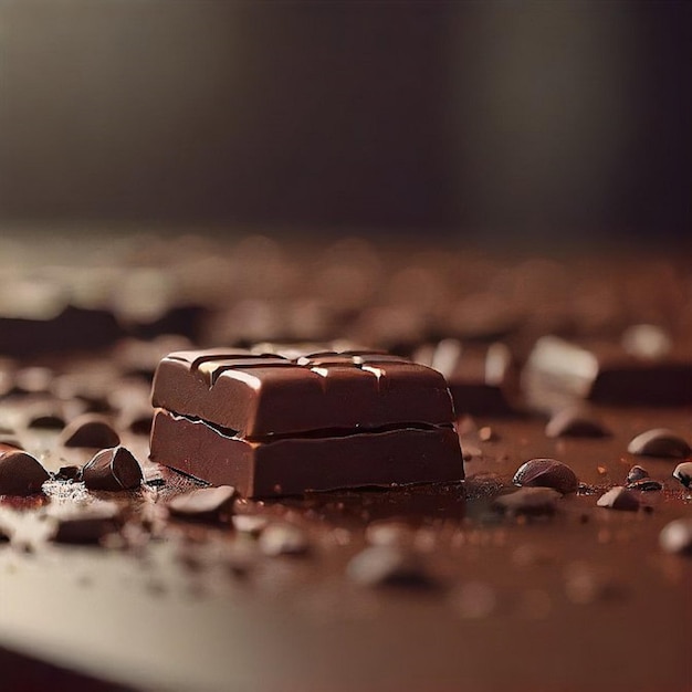 a piece of chocolate with chocolate on it and a piece of chocolate on the bottom