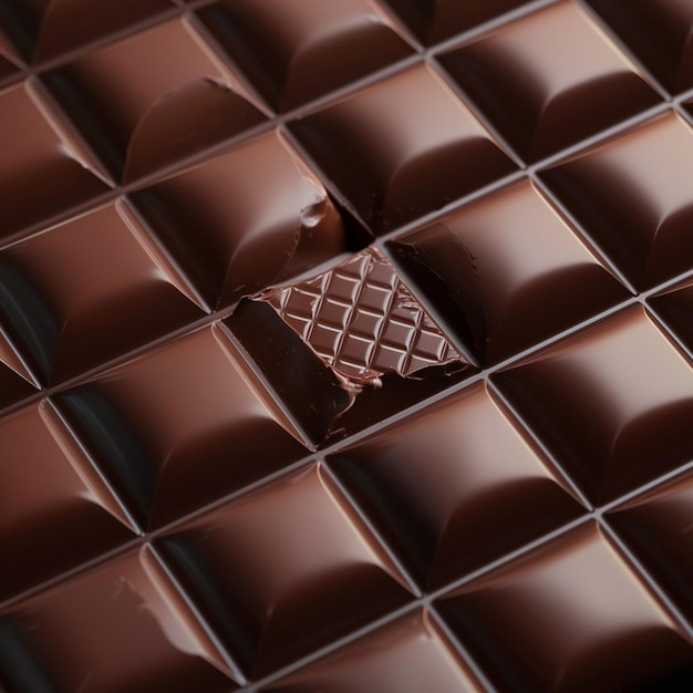 a piece of chocolate with a piece of chocolate missing