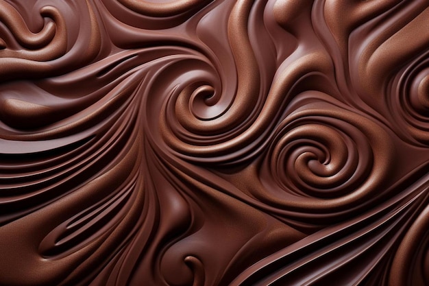 a piece of chocolate with a swirl on it