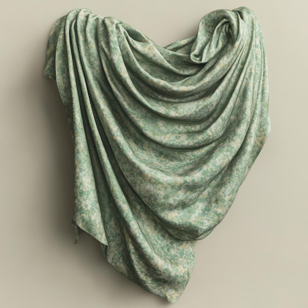 a piece of cloth with a green pattern on it