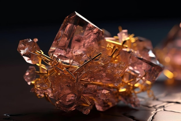 A piece of copper with a metal band sits on a table.