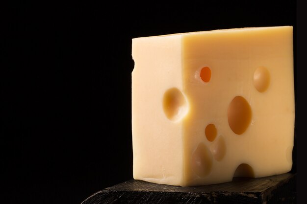 Photo piece of emmental cheese