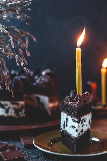 A piece of homemade oreo cake