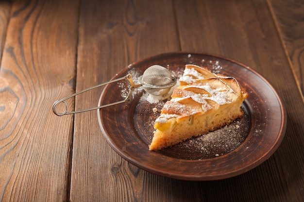 Piece of homemade pie on a plate