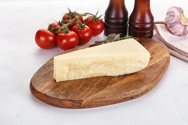 Piece Italian hard parmesan cheese