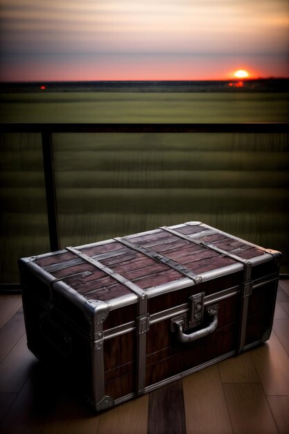 A Piece Of Luggage Sitting On Top Of A Hard Wood Floor