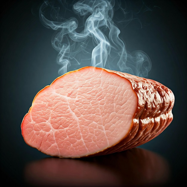 Photo a piece of meat with a flame on it piece of red meat with flame on it close up of red meat