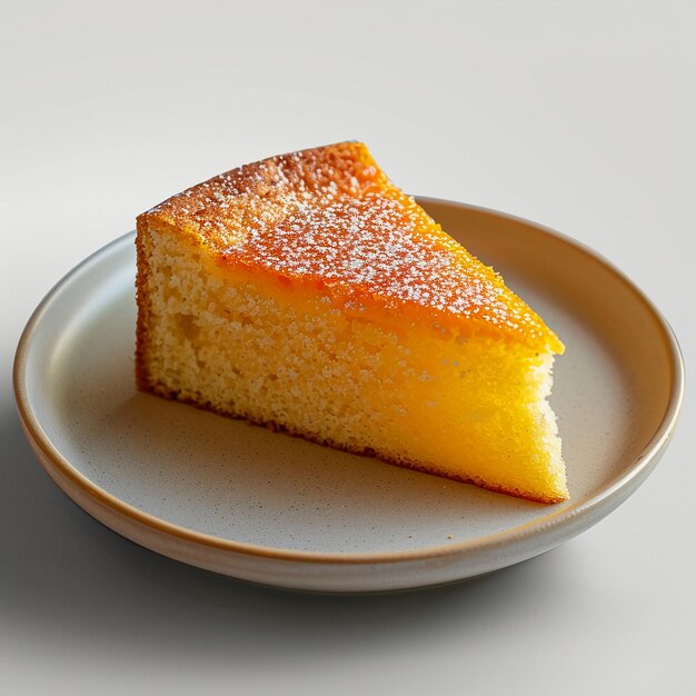 Piece of Orange Cake on Ceramic Plate