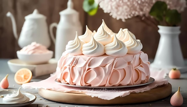 a piece of pink cake