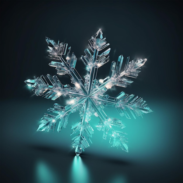 A Piece of Snowflake Photorealistic Simple Shape