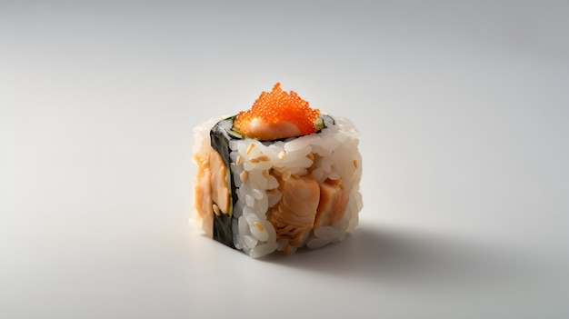 a piece of sushi with a piece of sushi on it