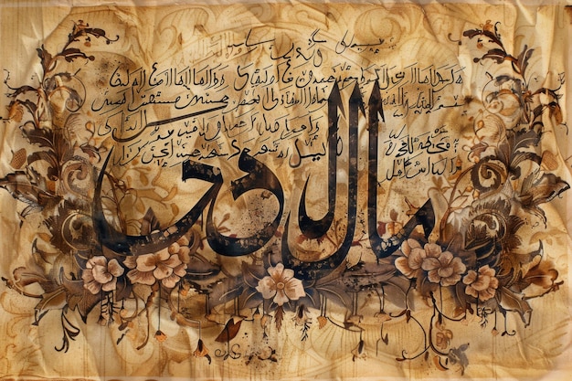 Photo a piece of wood with the word arabic written in arabic