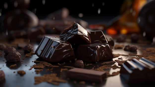 Pieces of chocolate background