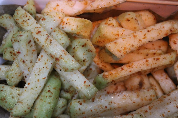 Pieces of fresh guava fruit ready to eat