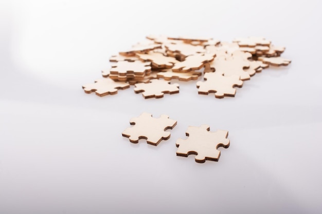 Pieces of jigsaw puzzle as problem solution concept