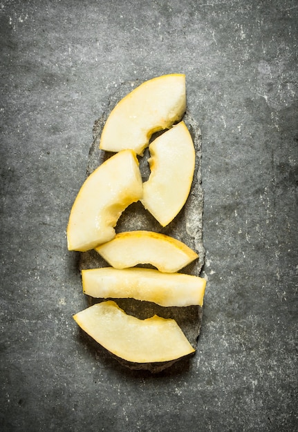 Pieces of ripe melon.