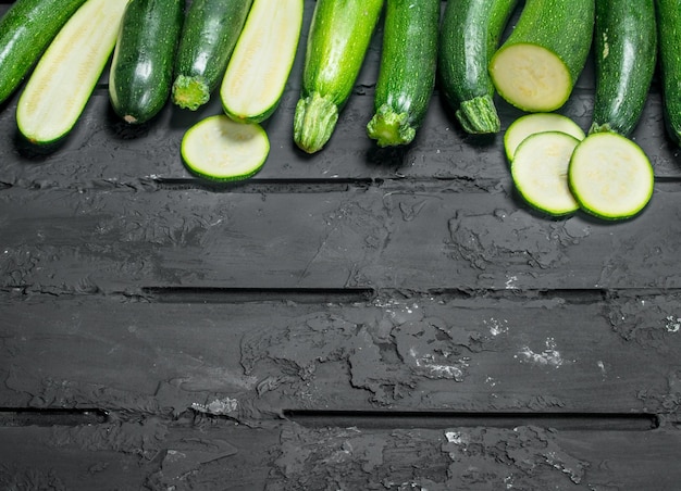 Photo pieces of ripe zucchini